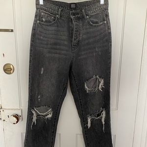 BDG size 27 slim straight washed black distressed jeans